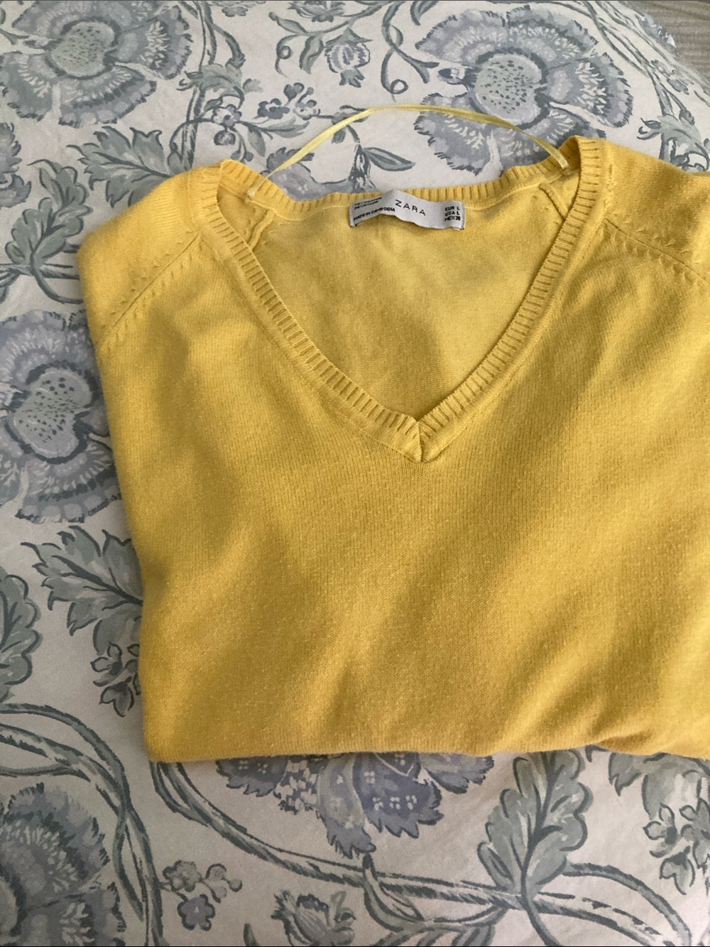 ZARA Lemon Yellow V-Neck Sweater